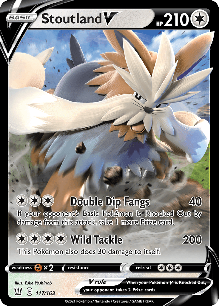 Stoutland V — Battle Styles Pokemon card
