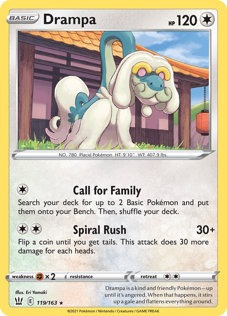 Drampa — Battle Styles Pokemon card