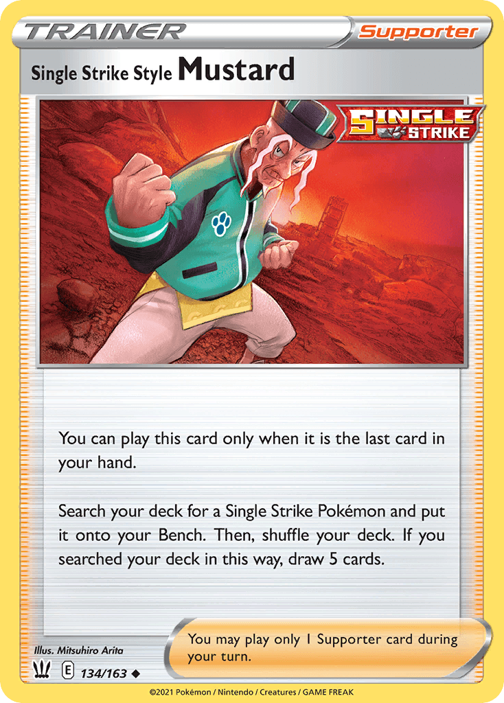 Single Strike Style Mustard — Battle Styles Pokemon card