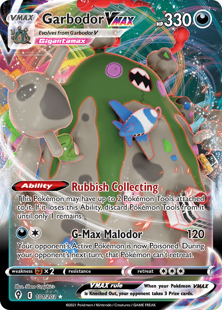 Garbodor VMAX — Evolving Skies Pokemon card
