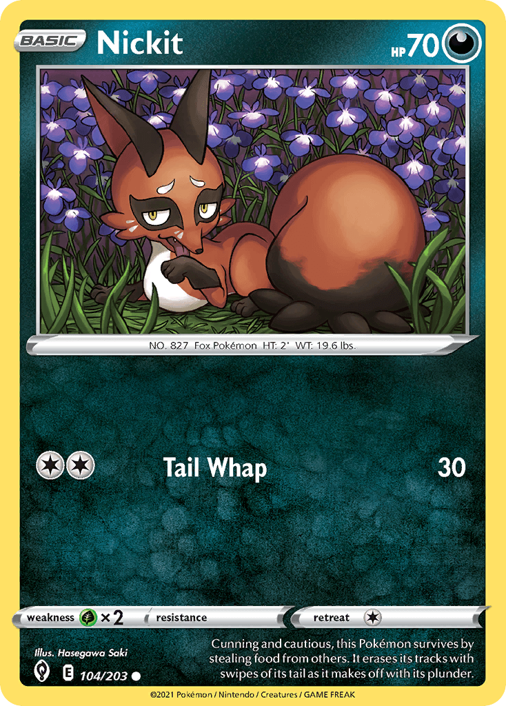 Nickit — Evolving Skies Pokemon card
