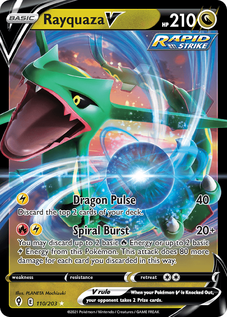 Rayquaza V — Evolving Skies Pokemon card