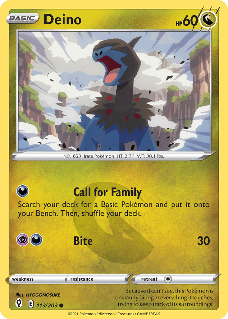 Deino — Evolving Skies Pokemon card
