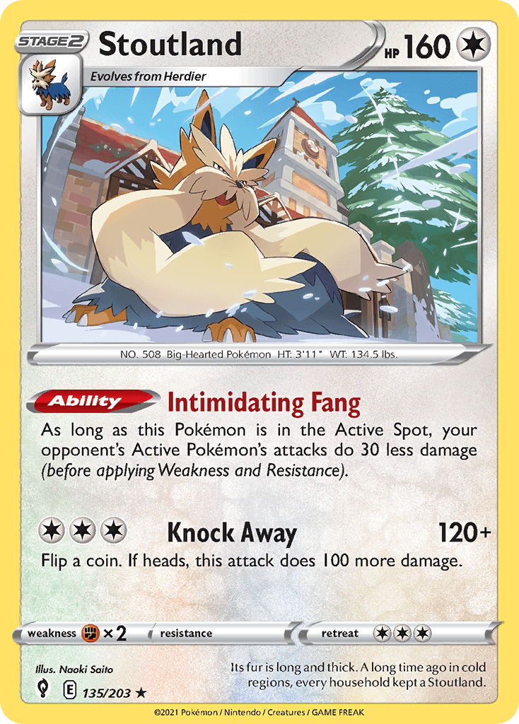 Stoutland — Evolving Skies Pokemon card