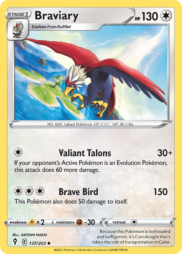 Braviary — Evolving Skies Pokemon card