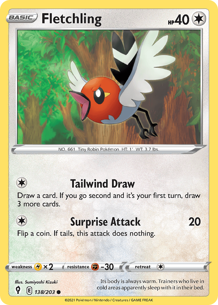 Fletchling — Evolving Skies Pokemon card