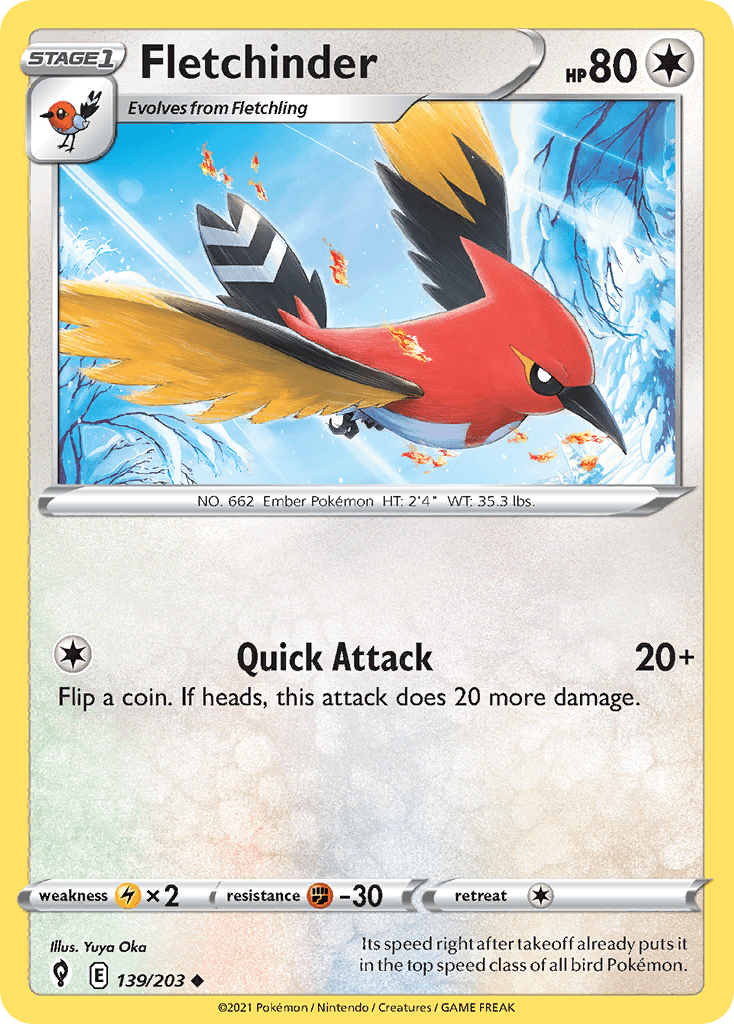 Fletchinder — Evolving Skies Pokemon card