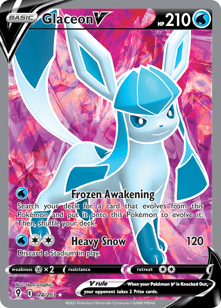 Glaceon V — Evolving Skies Pokemon card