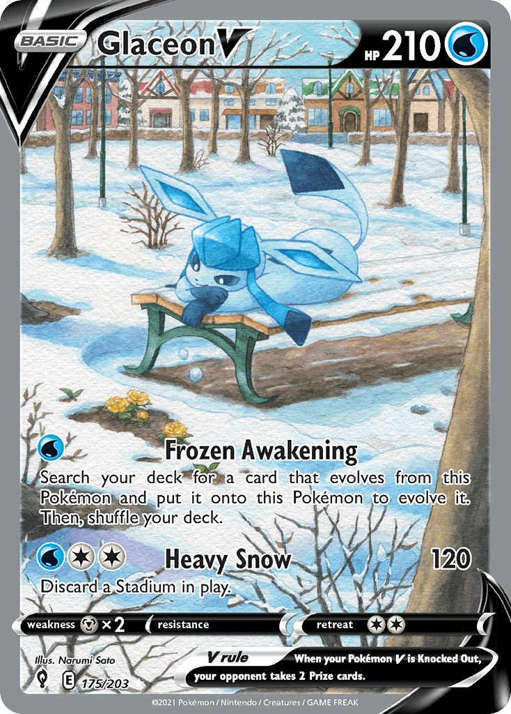 Glaceon V — Evolving Skies Pokemon card