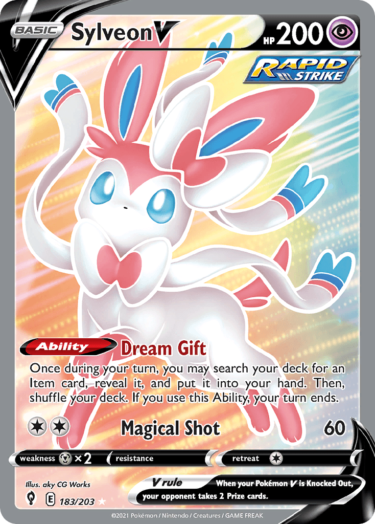 Sylveon V — Evolving Skies Pokemon card