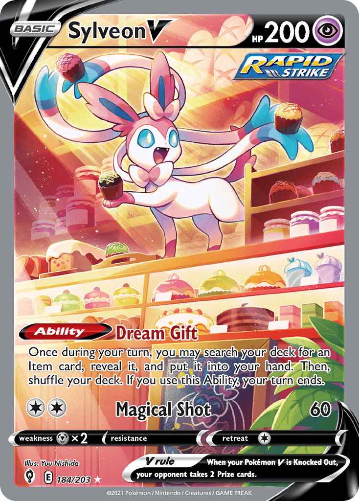 Sylveon V — Evolving Skies Pokemon card
