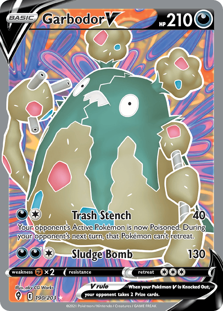 Garbodor V — Evolving Skies Pokemon card