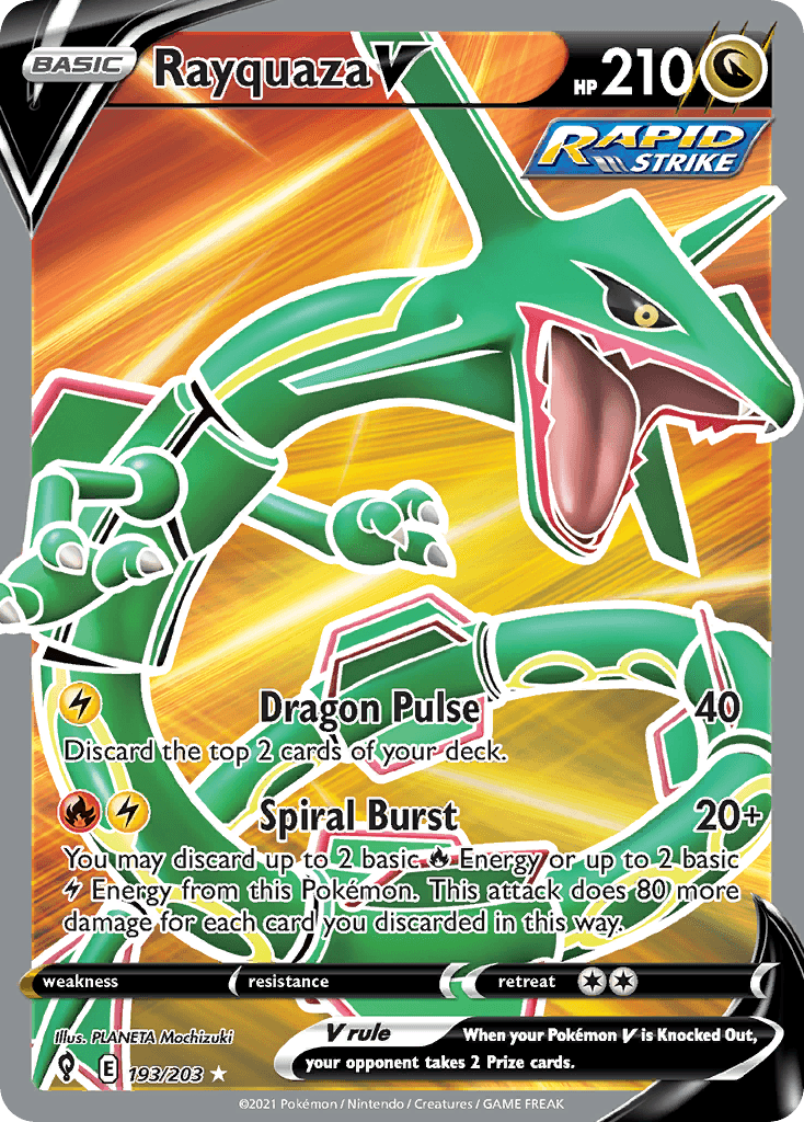 Rayquaza V — Evolving Skies Pokemon card
