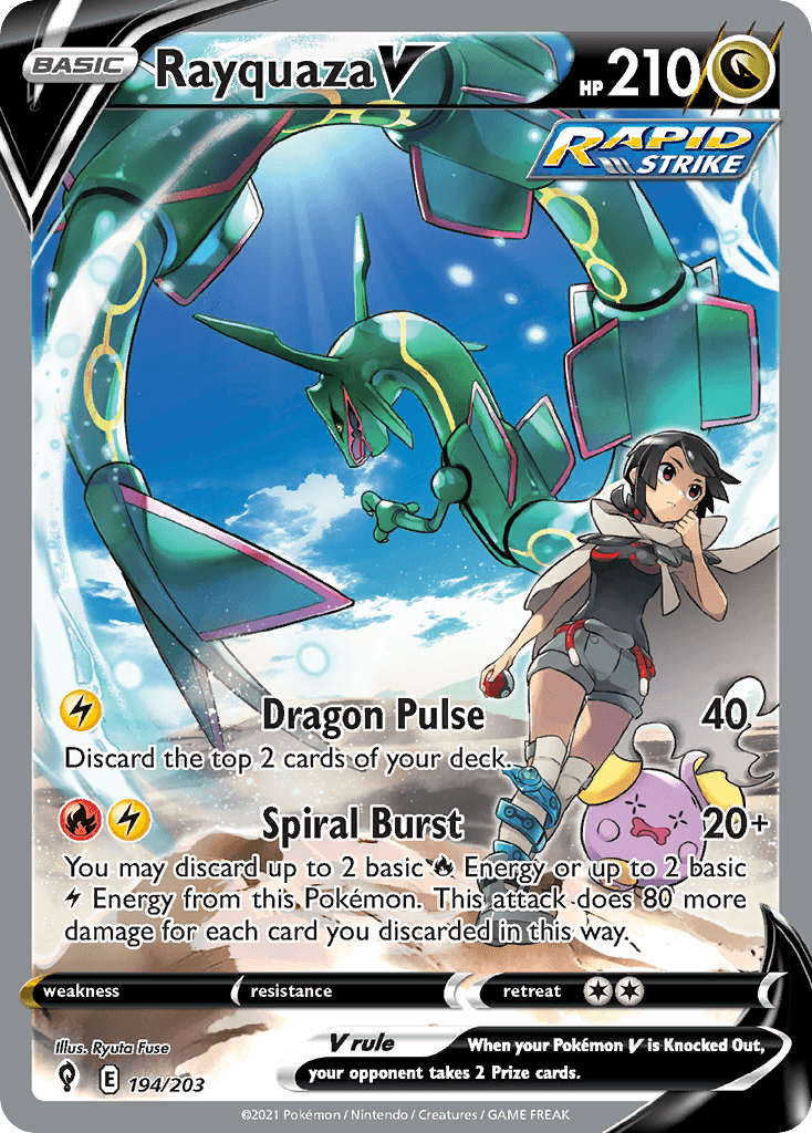 Rayquaza V — Evolving Skies Pokemon card