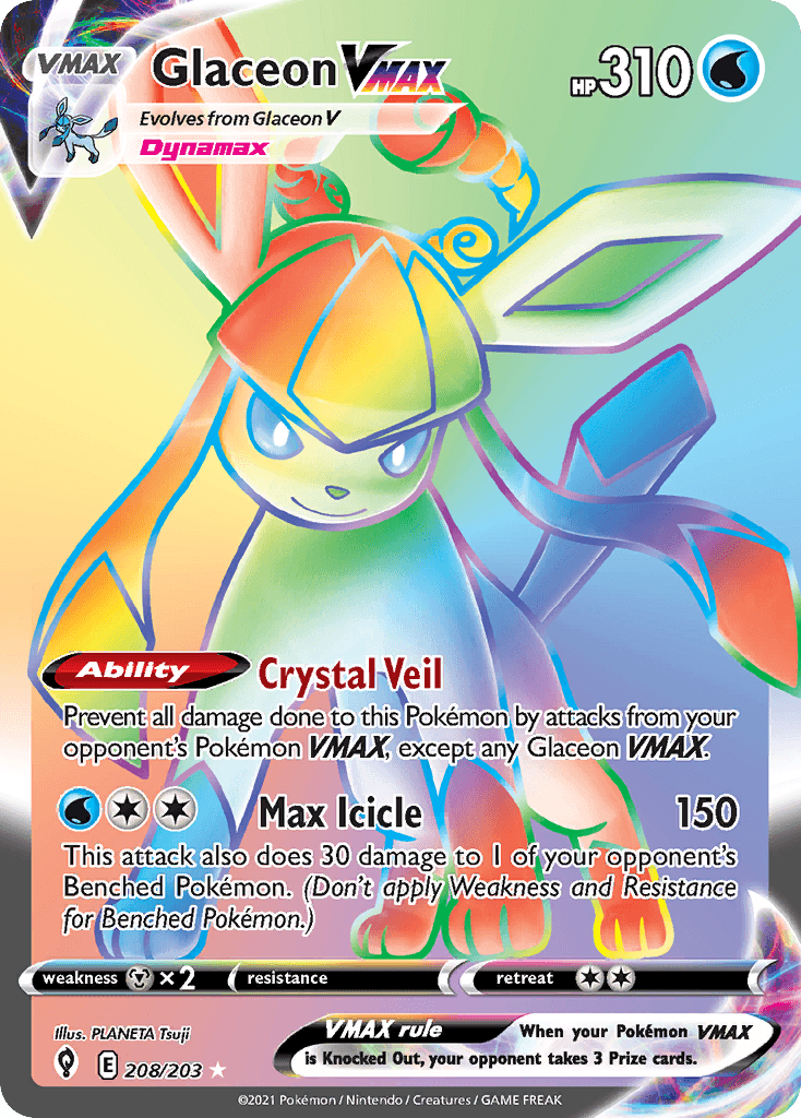 Glaceon VMAX — Evolving Skies Pokemon card