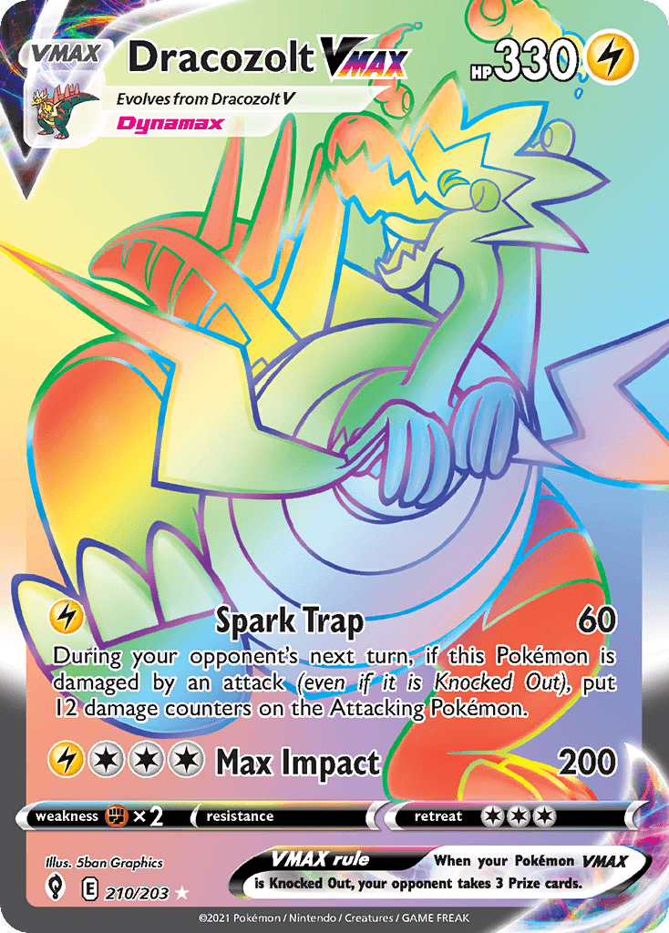 Dracozolt VMAX — Evolving Skies Pokemon card