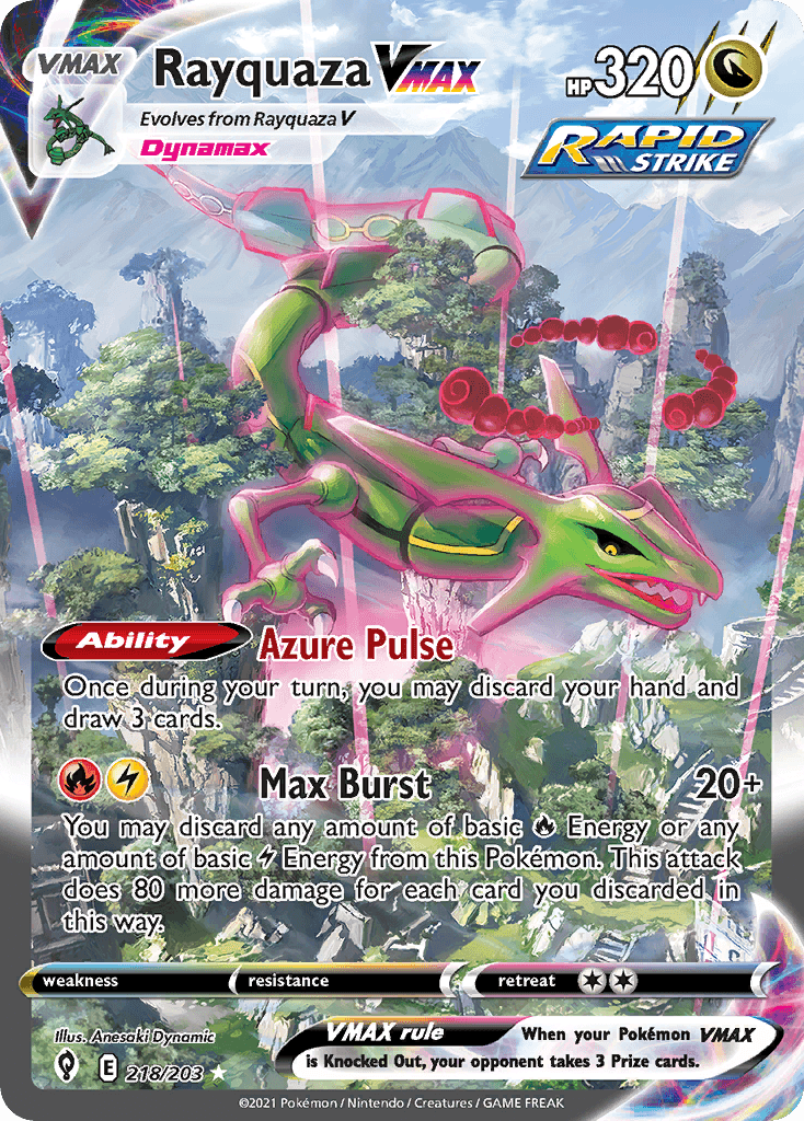 Rayquaza VMAX — Evolving Skies Pokemon card