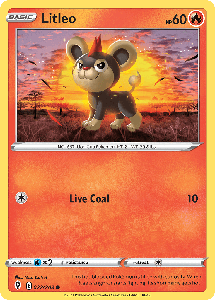 Litleo — Evolving Skies Pokemon card