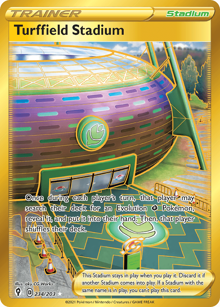 Turffield Stadium — Evolving Skies Pokemon card