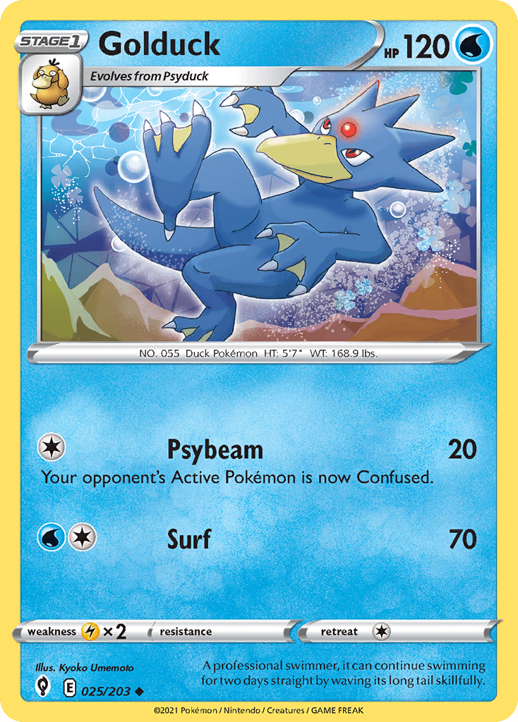 Golduck — Evolving Skies Pokemon card