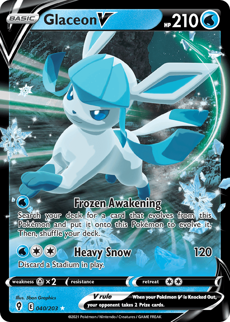 Glaceon V — Evolving Skies Pokemon card