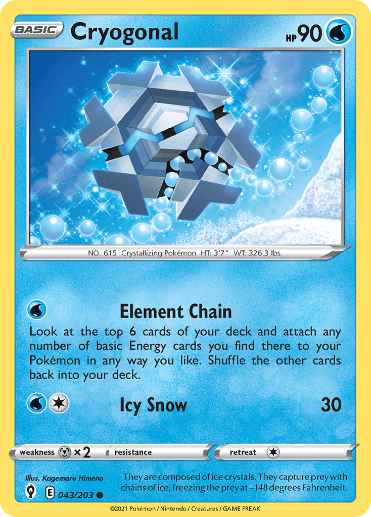 Cryogonal — Evolving Skies Pokemon card