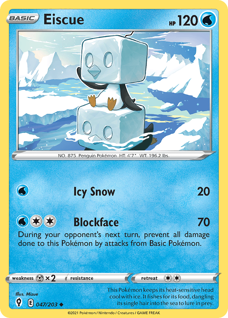 Eiscue — Evolving Skies Pokemon card