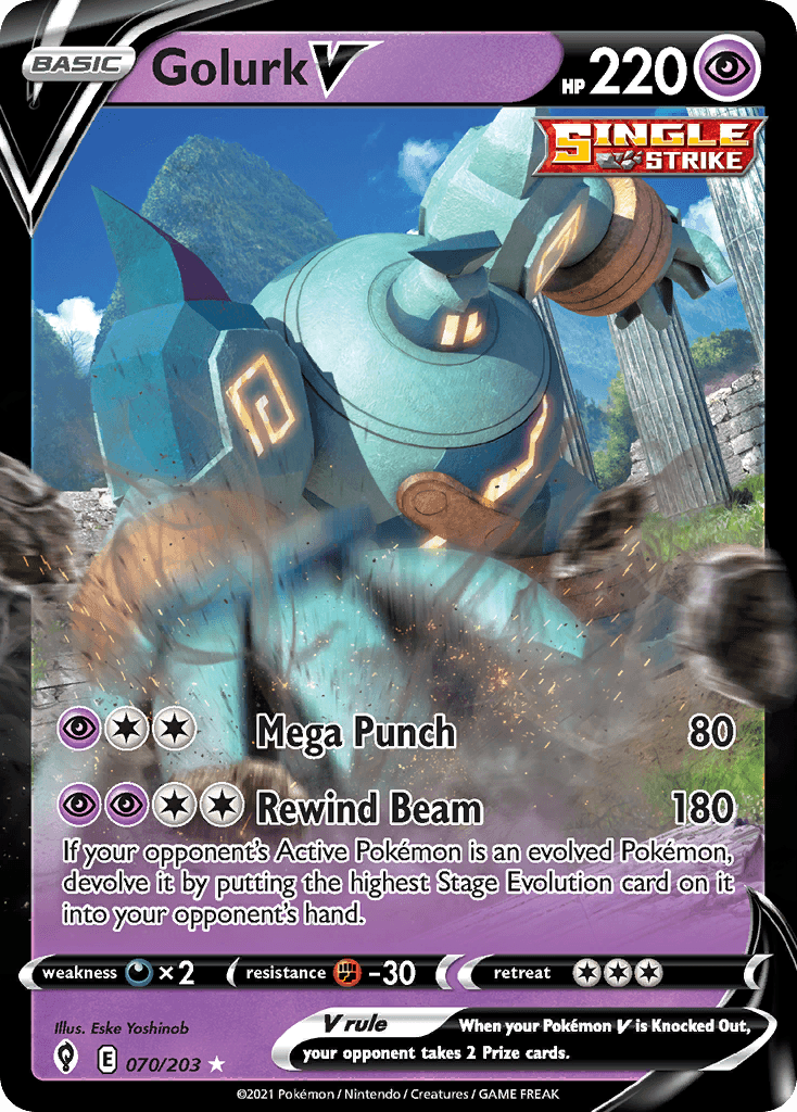 Golurk V — Evolving Skies Pokemon card