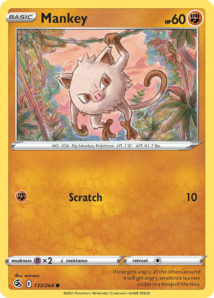 Mankey — Fusion Strike Pokemon card
