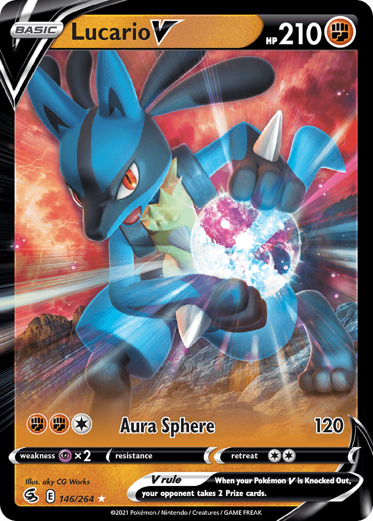 Lucario V — Fusion Strike Pokemon card