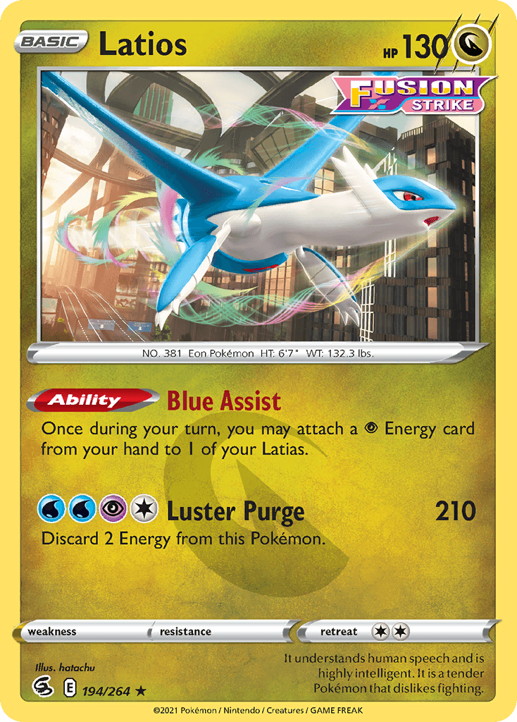 Latios — Fusion Strike Pokemon card