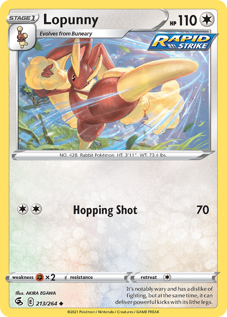 Lopunny — Fusion Strike Pokemon card