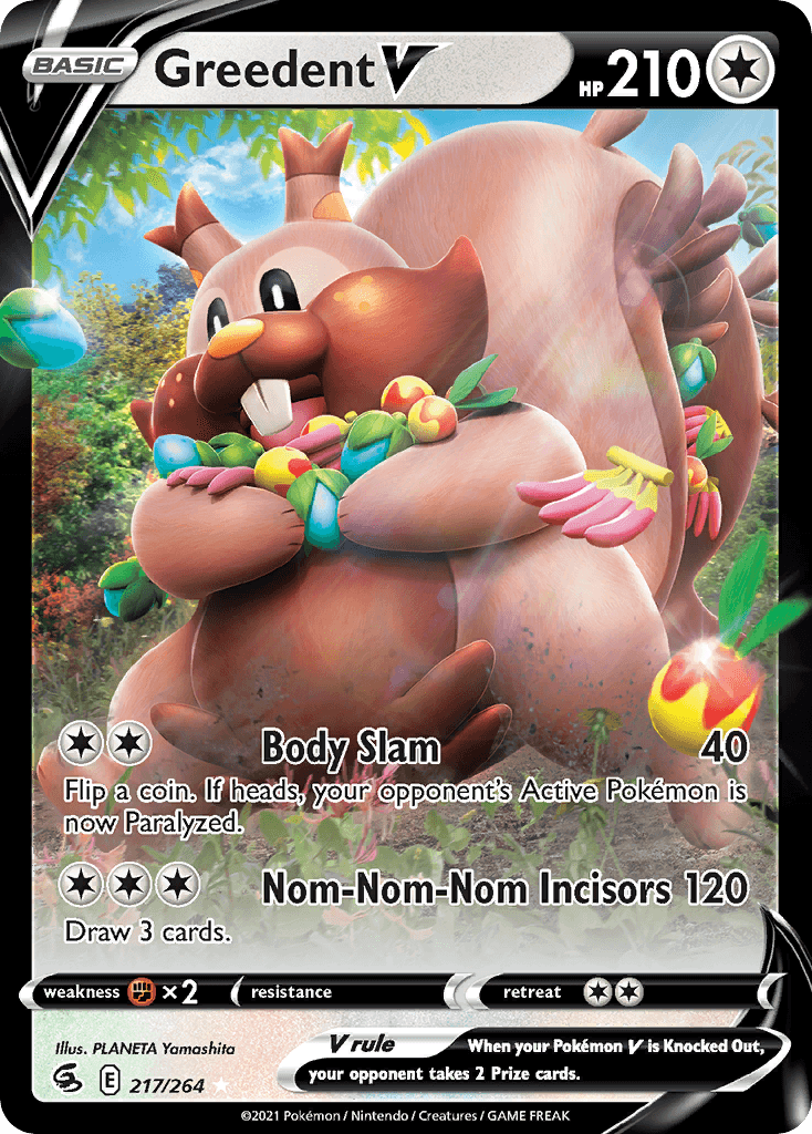 Greedent V — Fusion Strike Pokemon card