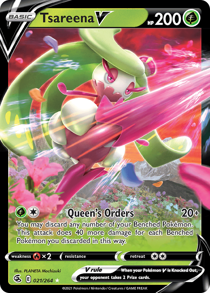 Tsareena V — Fusion Strike Pokemon card