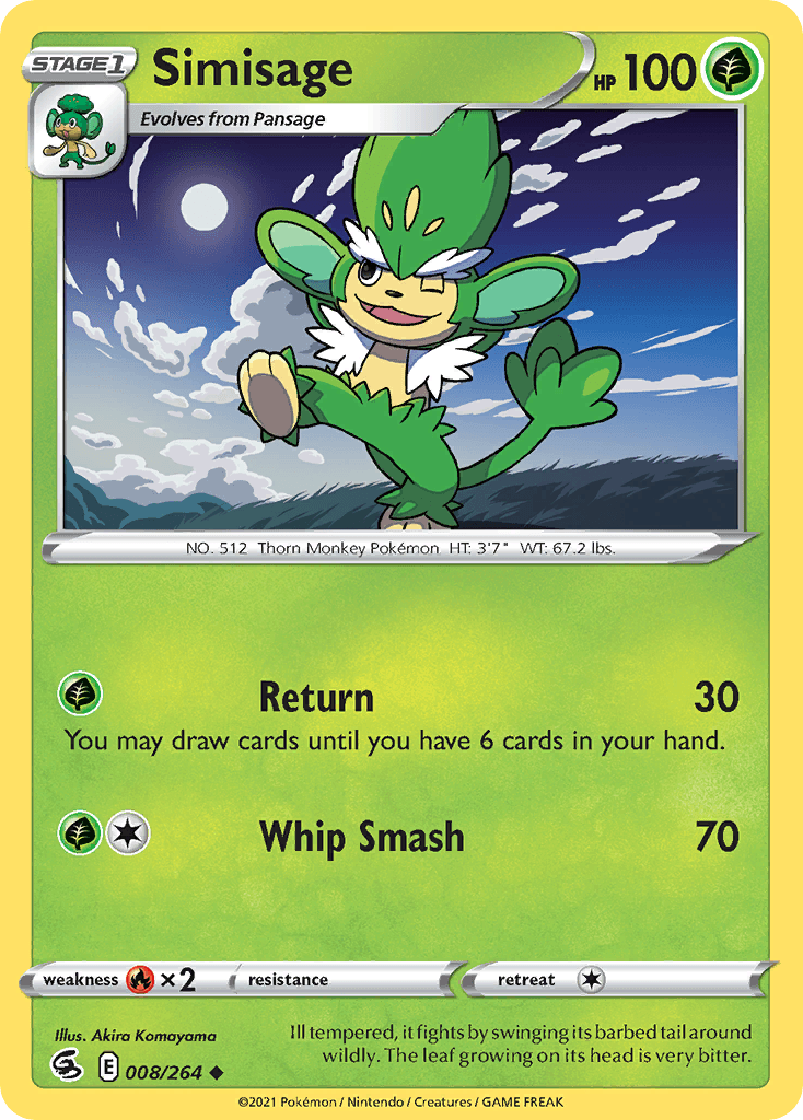 Simisage — Fusion Strike Pokemon card