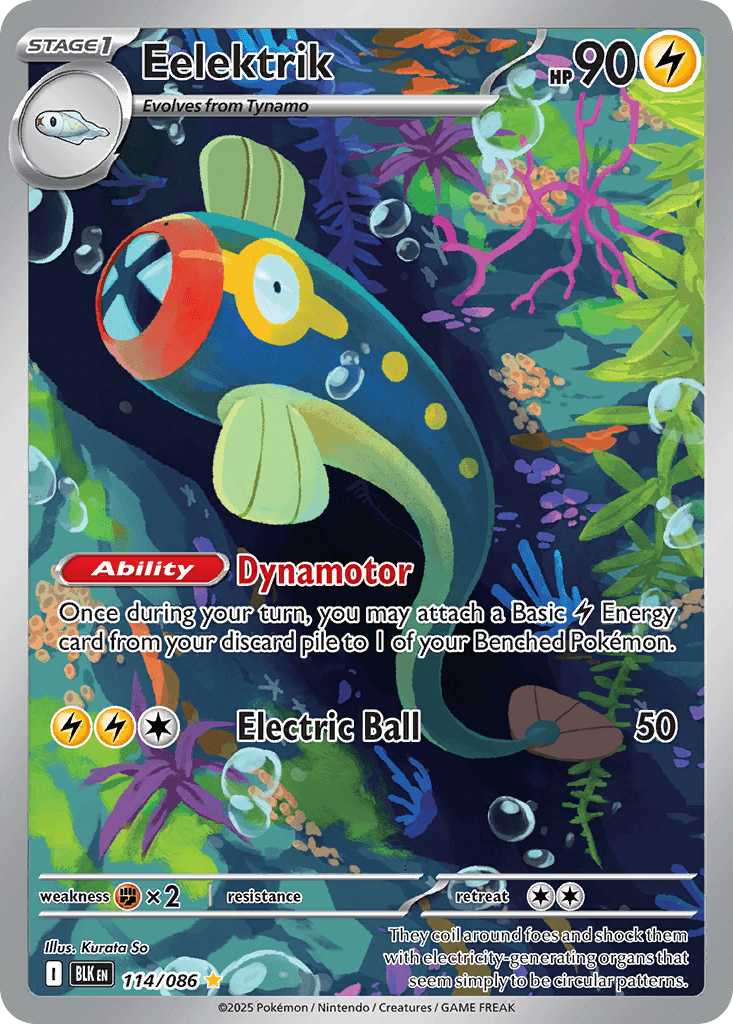 Eelektrik — Black Bolt Pokemon card