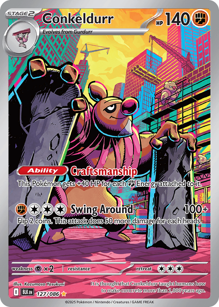 Conkeldurr — Black Bolt Pokemon card