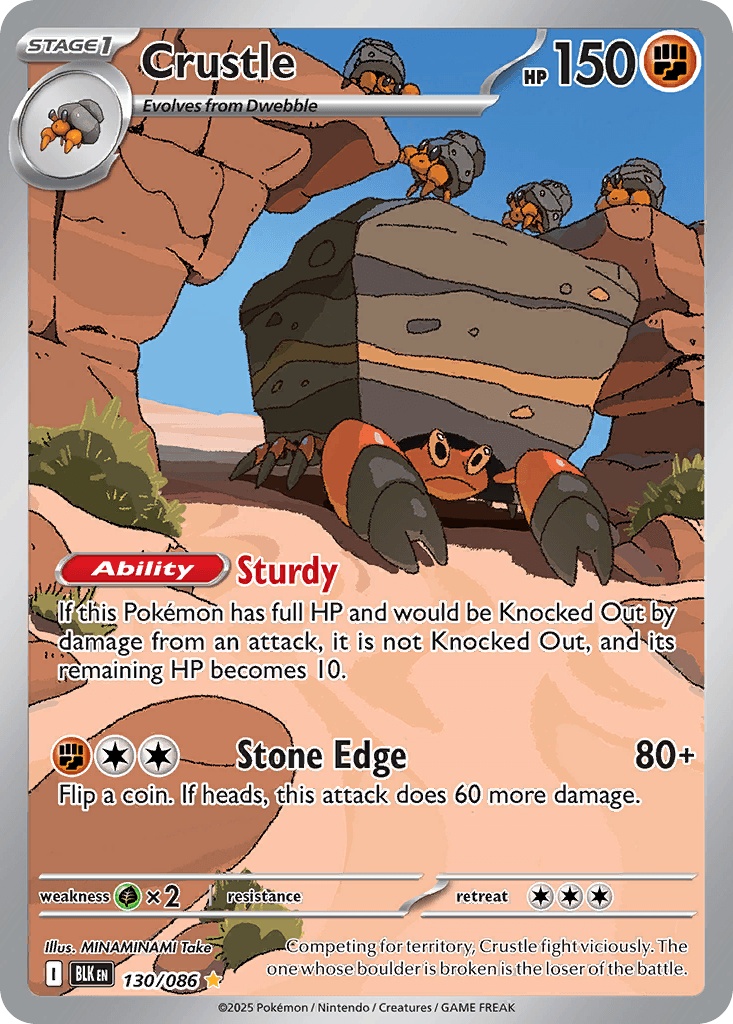 Crustle — Black Bolt Pokemon card