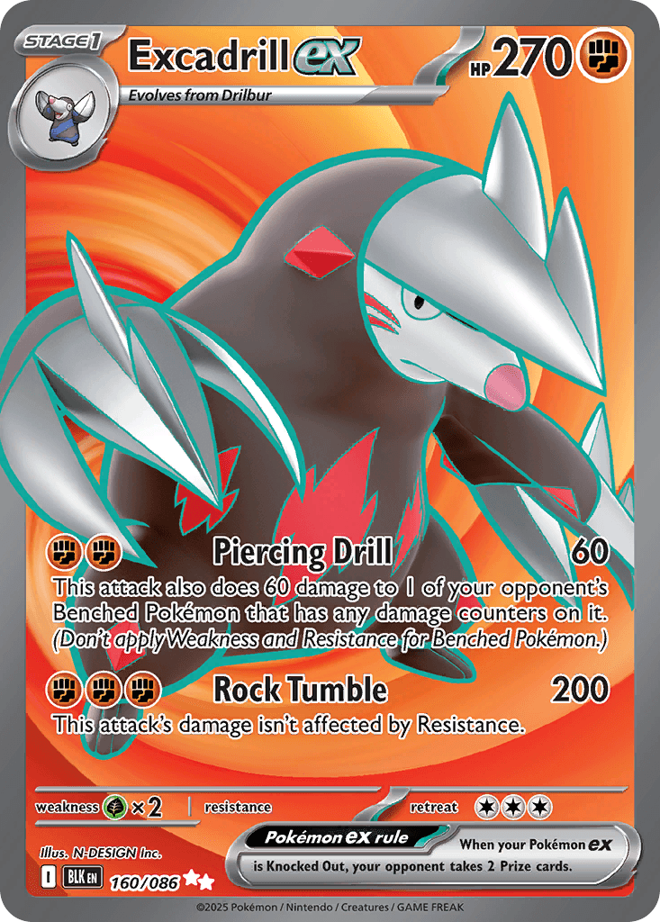 Excadrill ex — Black Bolt Pokemon card