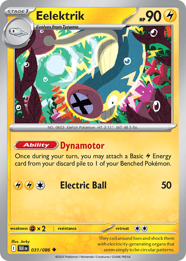 Eelektrik — Black Bolt Pokemon card