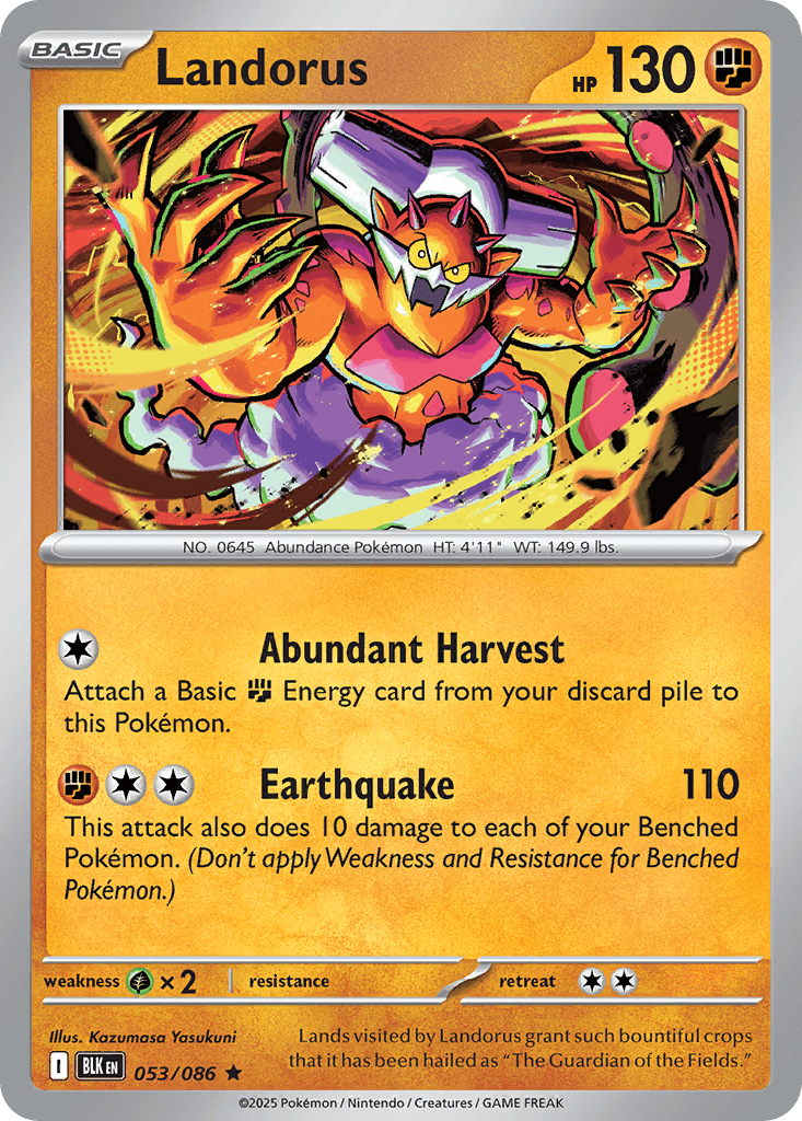 Landorus — Black Bolt Pokemon card