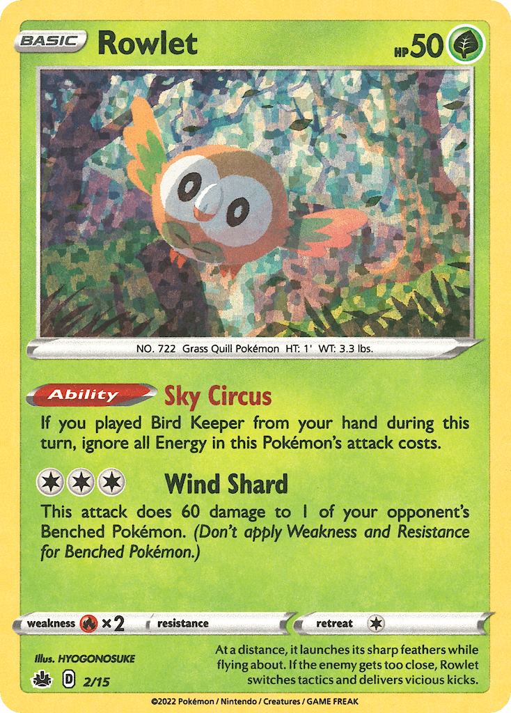 Rowlet — McDonald's Collection 2022 Pokemon card