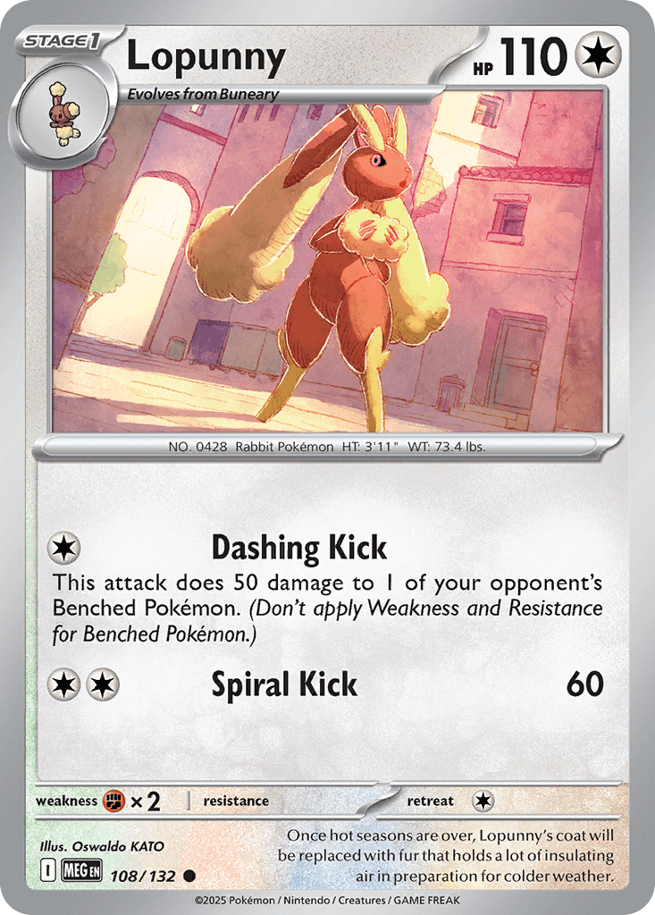 Lopunny — Mega Evolution Pokemon card