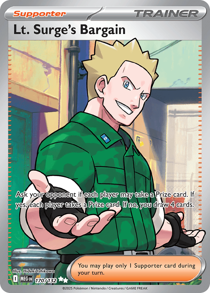Lt. Surge's Bargain — Mega Evolution Pokemon card