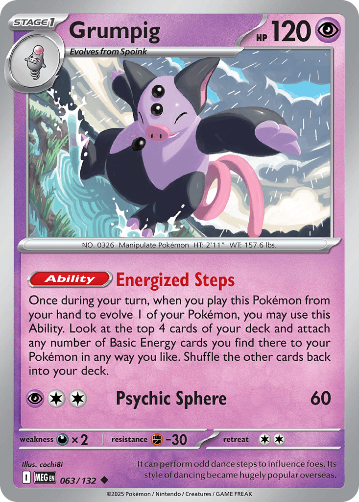 Grumpig — Mega Evolution Pokemon card