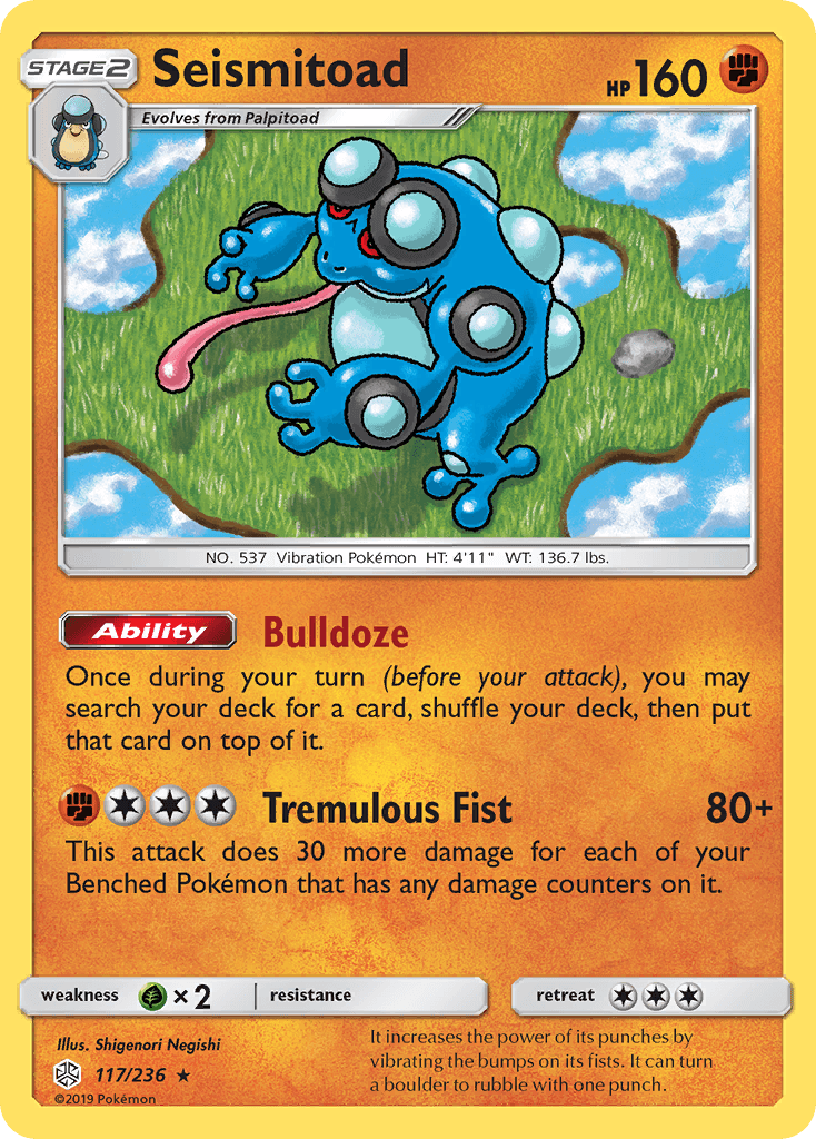 Seismitoad — Cosmic Eclipse Pokemon card