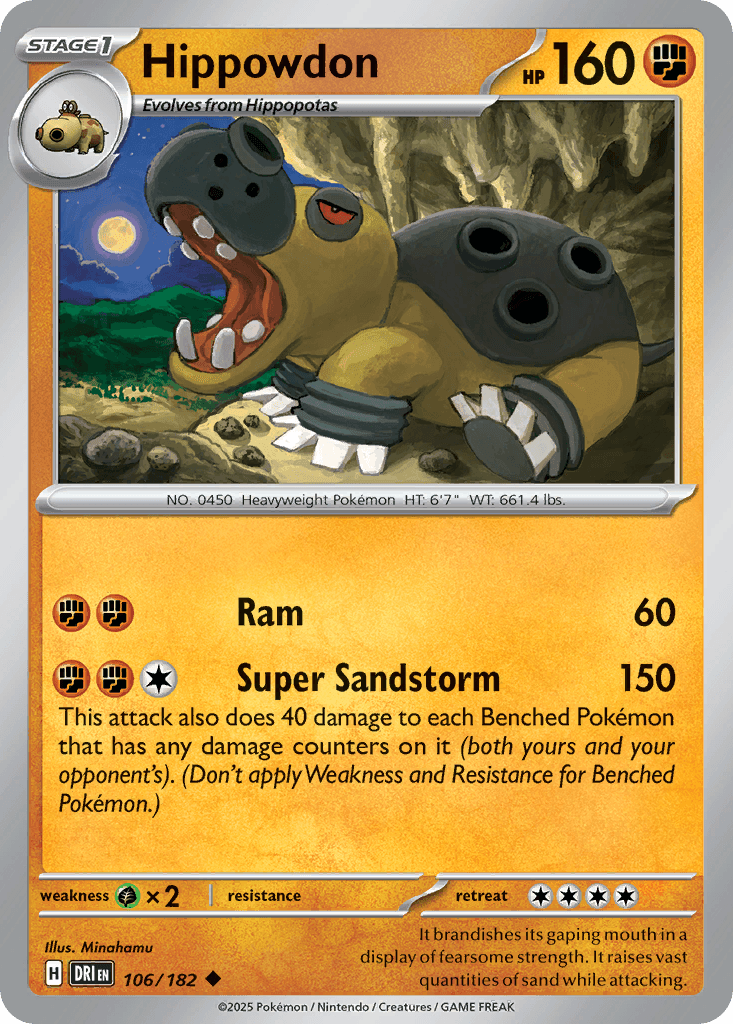 Hippowdon — Destined Rivals Pokemon card
