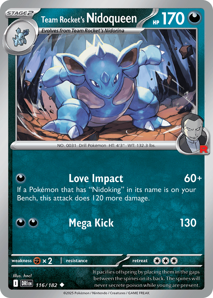 Team Rocket's Nidoqueen — Destined Rivals Pokemon card
