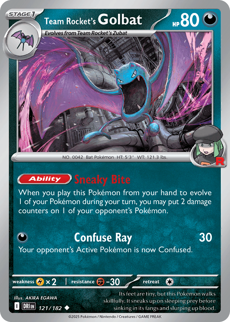 Team Rocket's Golbat — Destined Rivals Pokemon card