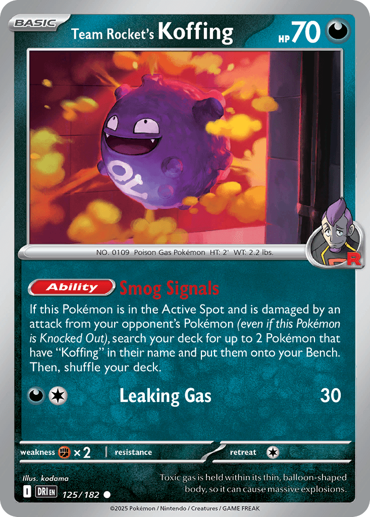 Team Rocket's Koffing — Destined Rivals Pokemon card